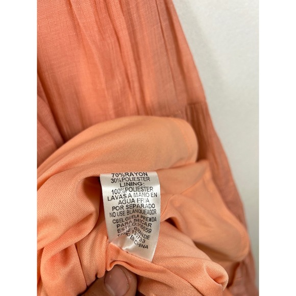 Summer Boho Umgee Tiered Maxi Dress Womens Large Coral Pink Halter Ruffle - Picture 8 of 11